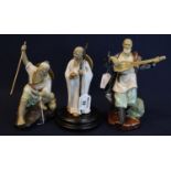 Group of 3 Chinese Shiwan style pottery, Mudman figures. Modern. (B.P. 21% + VAT)