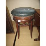Victorian mahogany swivel stool with leather top. (B.P. 21% + VAT)