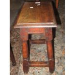 17th Century style oak joint type stool. (B.P. 21% + VAT)
