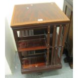 Edwardian mahogany inlaid revolving bookcase. (B.P. 21% + VAT)