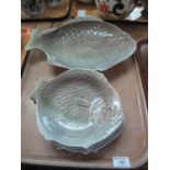 Set of six Shorter & Son Staffordshire fish plates, together with a matching fish platter. (7) (B.P.