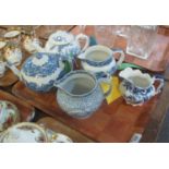 Two blue and white teapots to include; Copeland Spode 'Italian' and Royal Worcester 'Chamberlains