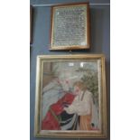 Addie Davies dated 1894 framed sampler with religious text, together with a Berlin type