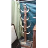 Unusual scratch built coat or hat stand with pine pedestal and horn mounts. (B.P. 21% + VAT)