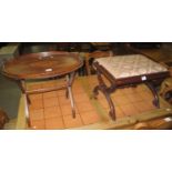 19th Century mahogany two handled butlers tray inlaid with shell motif on appearing an associate