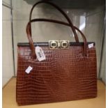 Vintage alligator skin effect (probably leather) handbag by Jaffa classic. (B.P. 21% + VAT)