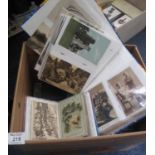 Postcards collection in eight albums and range of loose cards, topographical and greetings, Mostly