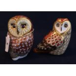 Royal Crown Derby bone china paperweight 'Short Eared Owl' an exclusive for the Royal Crown Derby