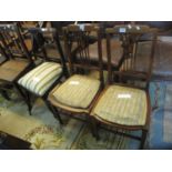 Pair of Edwardian mahogany inlaid bedroom chairs, together with a 19th Century rosewood dining