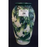 Moorcroft art pottery tube lined 'Angel's Trumpet' design vase by Anji Davenport 1998, no. 501. In