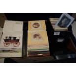 Box with range of Great Britain National Postal Museum cards in small albums, plus a box of cards