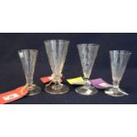 Four similar Georgian wrythen stem and ale glasses, all on circular bases. (4) (B.P. 21% + VAT) No