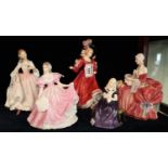 Four Royal Doulton bone china figurines to include; 'figure of the year Patricia', 'Affection' 2236,