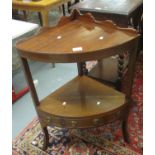 Early 19th Century mahogany bow front two tier corner washstand on outswept legs. (B.P. 21% + VAT)