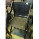 Early 20th Century oak gothic design open armchair, probably from a church or chapel. (B.P. 21% +