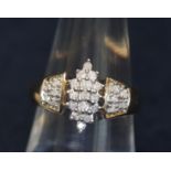 9ct gold diamond cluster ring. Approximate weight 3.5g. (B.P. 21% + VAT)