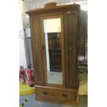 Early 20th Century pine single door mirrored wardrobe. (B.P. 21% + VAT)