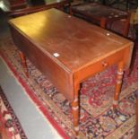 Victorian mahogany Pembroke table on ring turned legs. (B.P. 21% + VAT)