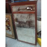 Edwardian mahogany framed double panelled bevelled over mantel mirror. (B.P. 21% + VAT)