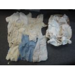 Box of late 19th/early 20th Century childrens clothing including; nightgowns, dresses, woollen cape,