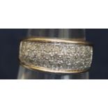9ct gold diamond set half eternity style ring. Ring size M. Approximate weight 3.7g. (B.P. 21% +
