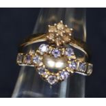 Two 9ct gold gem set rings. Ring size N and P. Approximate weight 5.1g. (B.P. 21% + VAT)