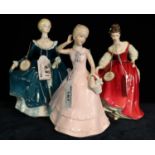 Two Royal Doulton bone china figurines to include; 'Janine' HN2461, 'Fair Lady' HN2832 and another