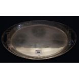 Early 20th Century silver two handled pierced tray of oval form, Sheffield hallmarks, possibly Henry