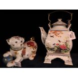 The Franklin Mint 'Imperial Puppy of Satsuma' figurine, together with a modern Japanese porcelain