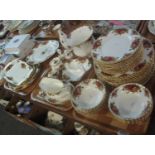 Four trays of Royal Albert 'Old Country Roses' items, various to include; large quantity of side and