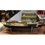 German model study of a wooden trawler 'Wotan' with a fishing registration AE7 from Emden Germany,