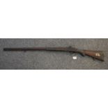 19th century Indian made muzzle-loading percussion sporting gun with semi pistol grip half stock and
