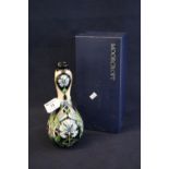 Moorcroft art pottery tube lined 'Centaurer' vase in original box. 24cm high approx, impressed and