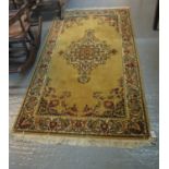 Small Indian mustard ground foliate rug. 90 x 165 cm approx. (B.P. 21% + VAT)