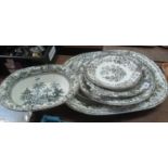 A collection of Welsh pottery meat dishes, plates, bowls, etc. various designed. (6) (B.P. 24% incl.
