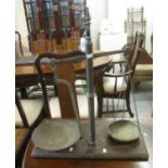 Set of 19th century brass pillar shop balance scales on mahogany base. (B.P. 21% + VAT)