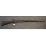 19th century Indian made Enfield pattern muzzle loading percussion musket, fully stocked and with