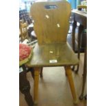 Mid century stained Child's or dolls chair with shaped back. (B.P. 21% + VAT)