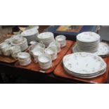 Three trays of Theodore Haviland Limoges, France porcelain tea and dinnerware items on a white