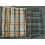 Three Welsh woollen Tartan blankets. (3) (B.P. 21% + VAT)