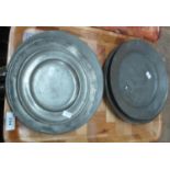 Collection of pewter plates of varying size, some with London touch marks. (B.P. 21% + VAT)