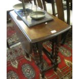 Early 20th century oak oval gate leg barley twist tea table. (B.P. 21% + VAT)