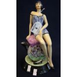 A Peggy Davies figurine, artist original colour way 1/1 by Victoria Bourne art deco design lady