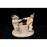 Coalport characters 'The Snowman' figure group pulling a cracker, in original box. (B.P. 21% +