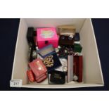 Box of assorted costume jewellery, odd watches etc. (B.P. 21% + VAT)