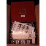 Box of all world stamps in album stockbooks and variuos packets and GB 1987 year book. (B.P. 21% +