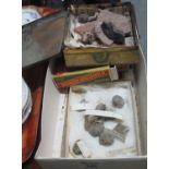 Collection of rock specimens, many in vintage matchbox card cases. (B.P. 21% + VAT)