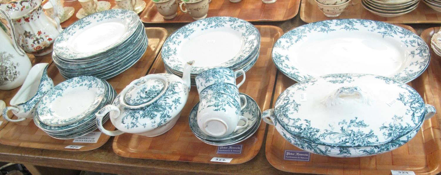Three trays of Fenton pottery art nouveau design tea and dinner ware items various. (B.P. 21% + VAT)