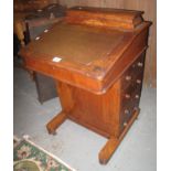 Victorian walnut inlaid Davenport desk . (B.P. 21% + VAT)