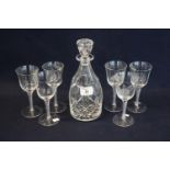 Set of 6 air-twist stem lead crystal wine glasses engraved by Llewelyn Williams with butterflies and